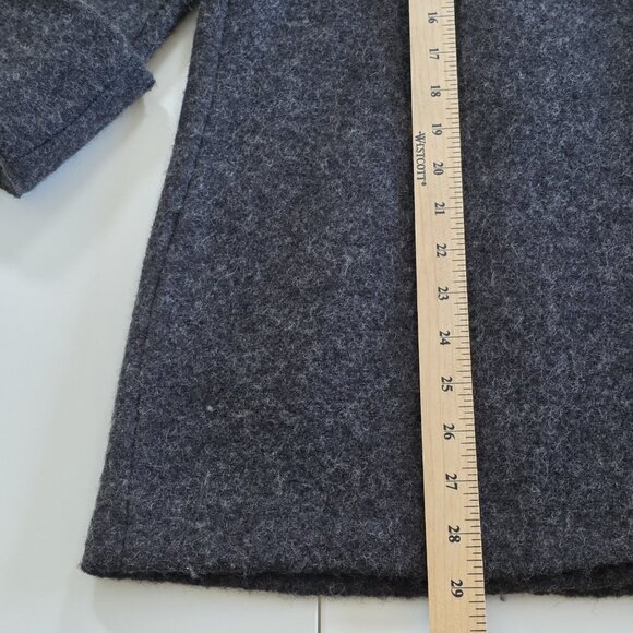 Paul Costelloe Cardigan Womens 10 Grey Assymetric Shawl Collar LS Pockets Wool - Picture 9 of 16